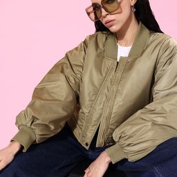 Mast & Harbour Solid Stand-Collar Crop Puffer Jacket-image-68