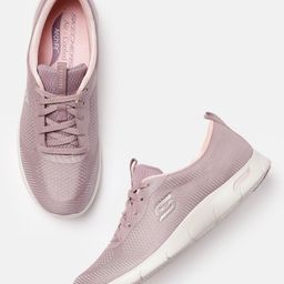 Skechers Women Mauve Pink Textured Arch Fit Refine Classy Doll Regular Sneakers-10