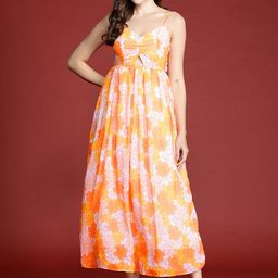 all about you Floral Print Cut-Out Maxi Dress-picture-17