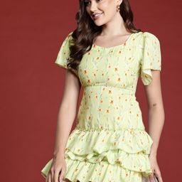 all about you Floral Print Layered Dress-image-9