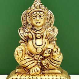 Exotic India Gold Toned Tibetan Buddhist Kubera Religious Idol Showpiece-image-72