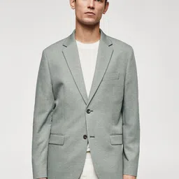 MANGO MAN Textured Slim Fit Single-Breasted Blazer-image-52