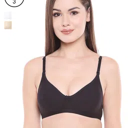 Bodycare Women Pack of 3 Black, Beige & White Solid Everyday Bra E1575BSW-19