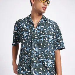 glitchez Wild At Ease Leopard Print Relaxed Shirt-image-84