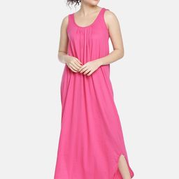 GOLDSTROMS Fuchsia Solid Nightdress-picture-0