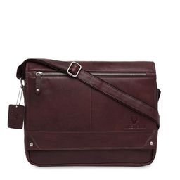 WildHorn Men Maroon Solid Genuine Leather Messenger Bag-51