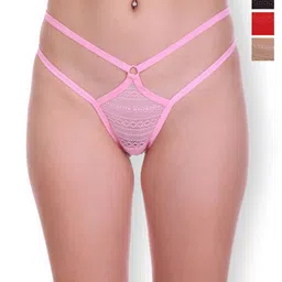 SELFCARE Women Pack of 4 Self Design Tongs Briefs-65
