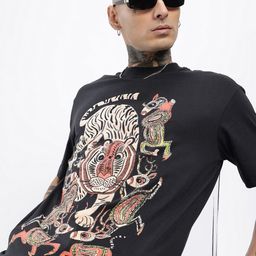 glitchez Downtown Cool Printed Relaxed Fit T-shirt-image-89
