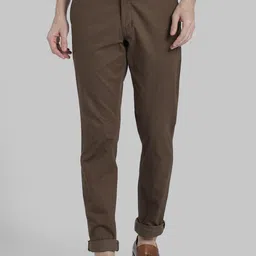 Parx Men Brown Regular Fit Solid Regular Trousers-image-19