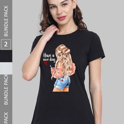 CHOZI Pack Of 2 Printed Cotton Bio Finish T-shirt-picture-28