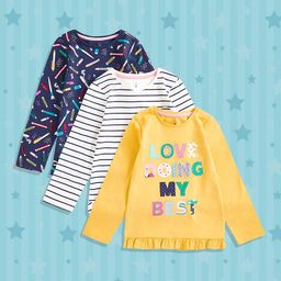 mothercare Girls Pack Of 3 Printed T-shirt-46