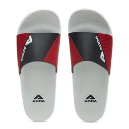 Adda Men White & Black Colourblocked Sliders-image-76