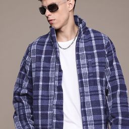 The Roadster Lifestyle Co. Checked Fleece Tailored Jacket-image-40