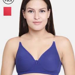 Floret Pack of 2 Solid Non-Wired Lightly Padded T-shirt Bras F20560-image-58