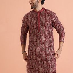 KISAH Men Paisley Regular Fit Printed Kurta-picture-16