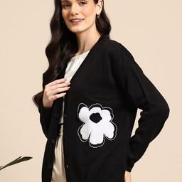 Mast & Harbour V-Neck Floral Cardigan-image-50