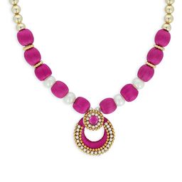 AKSHARA Girls Gold-Plated & Pink Handcrafted Necklace-image-53