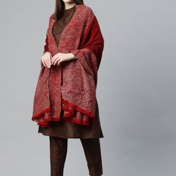 SWI Stylish Kani Floral Woven Design Pure Wool Shawl-picture-10