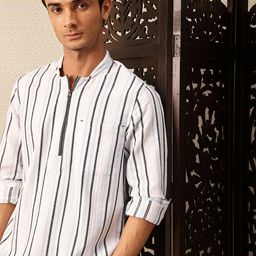 House of Pataudi Striped Rozana Kurta-picture-41