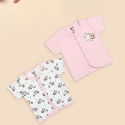 MeeMee Infant Kids Pack of 2 Striped Cotton Jhabla-44