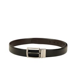 ZEVORA Men Black & Brown Reversible Textured Belt-image-97