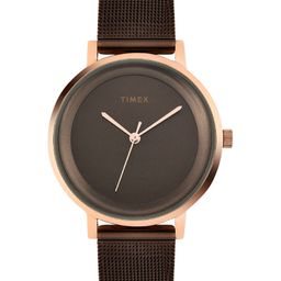 Timex Women Brass Dial & Stainless Steel Bracelet Style Straps Analogue Watch TWEL129SMU03-41