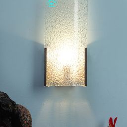 MFD HOME FURNISHING Grey & Silver-Toned Textured Flush Mount Wall Lamp-41