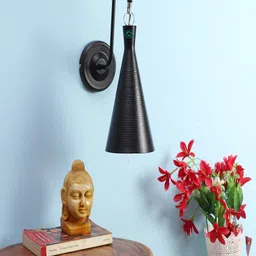 MFD HOME FURNISHING Black Solid Black Pendent Wall Lamp-28