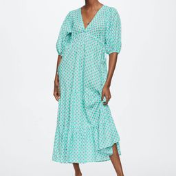 MANGO Blue A-Line Midi Dress-41