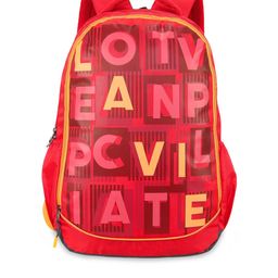 LAVIE SPORT Unisex Red & Yellow Typography Backpack-picture-5