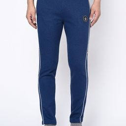 Octave Men Navy Blue Solid Straight-Fit Track Pants-image-83