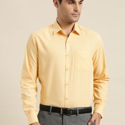 SOJANYA Men Yellow Classic Regular Fit Solid Formal Shirt-image-98