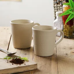 MIAH Decor Set of 2 Cream-Coloured Solid Ceramic Set-1