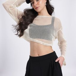 glitchez Girly Glam Open Net Sheer Crop Top-image-25