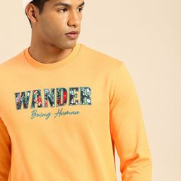Being Human Typography Printed Pure Cotton Sweatshirt-image-41