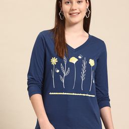 Hang and wear Floral Printed Pure Cotton T-shirt-image-57