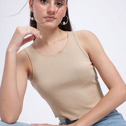 glitchez Ribbed Chic Fitted Crop Top-image-42