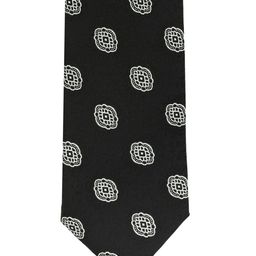The Tie Hub Black & Grey Printed Broad Tie-62