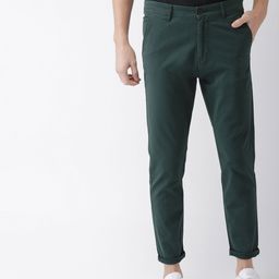 HIGHLANDER Men Green Tapered Fit Solid Chinos-image-24