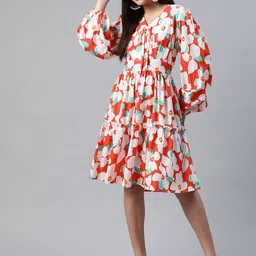 plusS Floral Peinted A-Line Dress-picture-33