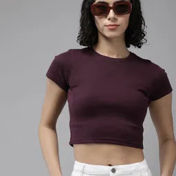 Roadster Cap Sleeves Crop Top-image-47