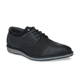 Delize Men Black Leather Memory Foam Brogues-image-63