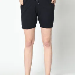 VIMAL JONNEY Women Blue Solid Lounge Shorts-image-77