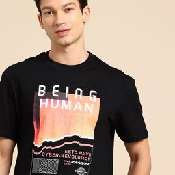 Being Human Pure Cotton Brand Logo Printed Relaxed Fit T-shirt-picture-28