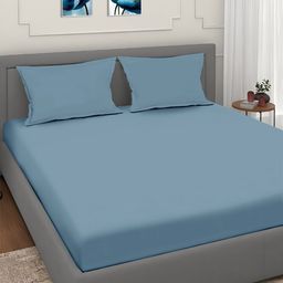 Aura Blue 350 TC King Bedsheet Set 2.50 m x 2.15 m-image-27