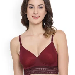 Clovia Purple Solid Non-Wired Lightly Padded Bralette Bra BR1889P1532B-10