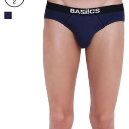 BASIICS by La Intimo Men Navy Blue Pack of 2 Briefs BCSBR11B0880-27