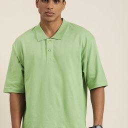 DILLINGER Men Solid Oversized Polo Collar T-shirt-image-32