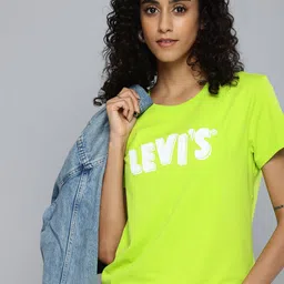 Levis Brand Logo Printed V-Neck Pure Cotton T-shirt-picture-7
