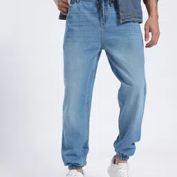 Kook N Keech Men Light Washed Jogger Jeans-image-70
